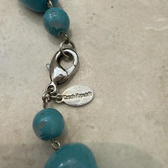 KJL Kenneth Jay Lane Aqua Blue Green Color Necklace Jewelry Signed 35" Czech - Picture 4 of 9